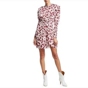 Isabel Marant Red and White Long Sleeve Dress